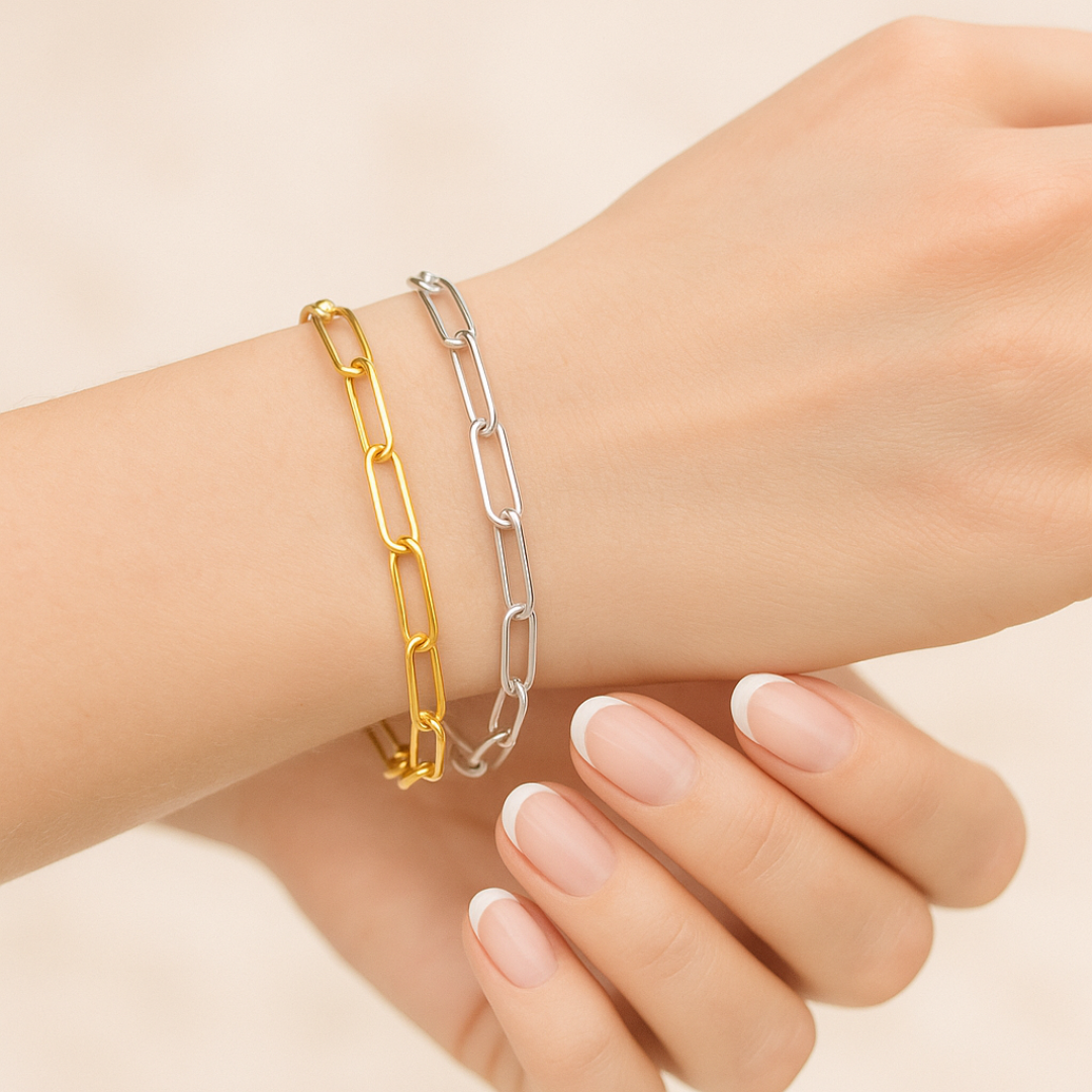 Gold Oval Paperclip Jewelry Gift Set - Trendy, Delicate, & Feminine