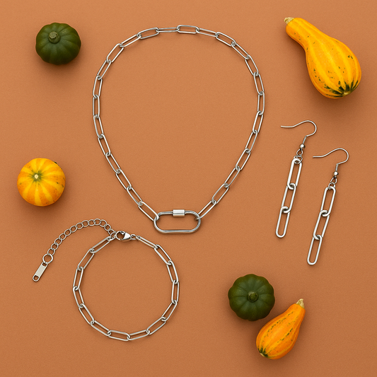 Paperclip Essentials Set - Timeless Silver Layers for Everyday Casual Wear