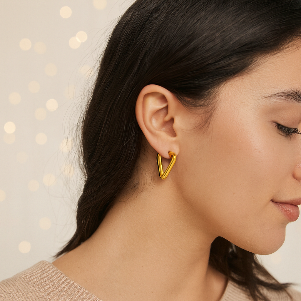 Comfort Geometric Hoops - Hypoallergenic and Waterproof