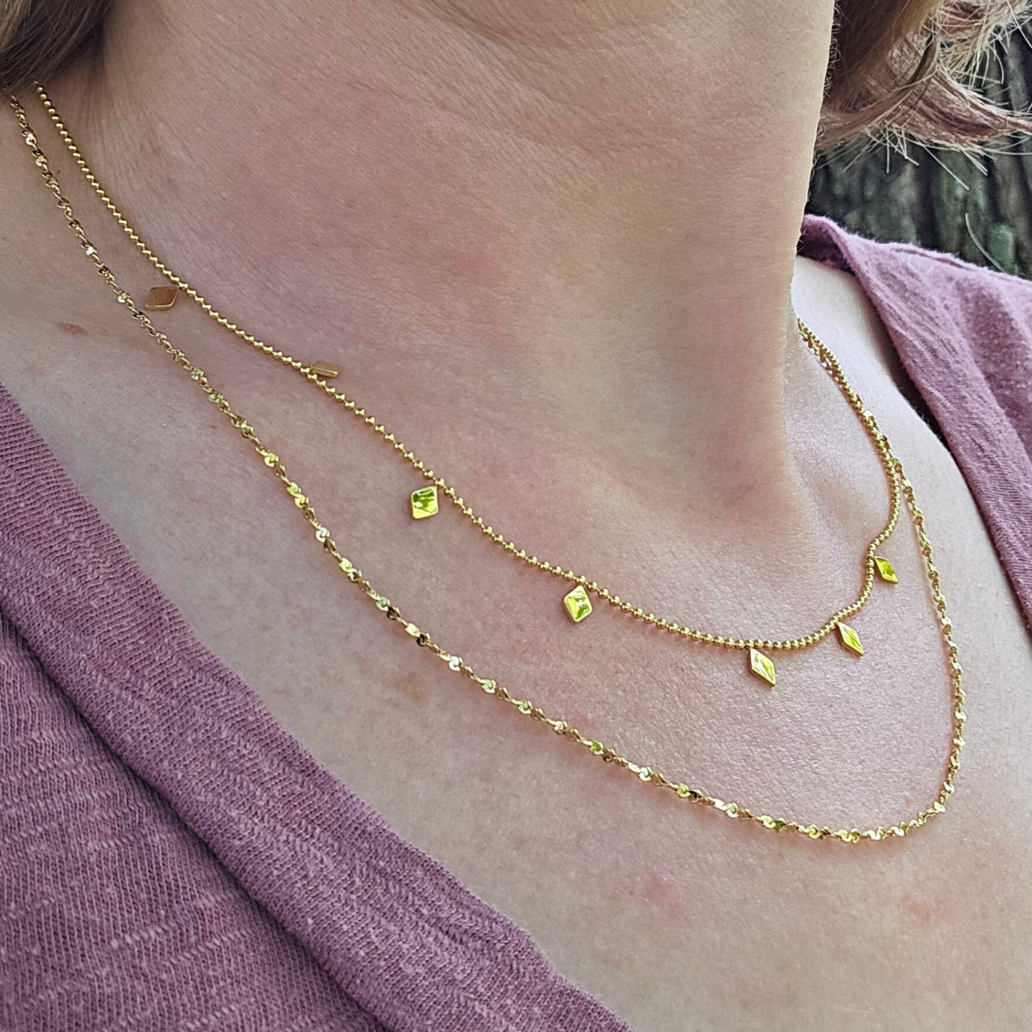 Golden Hour – Delicate Rhombus Double Stack