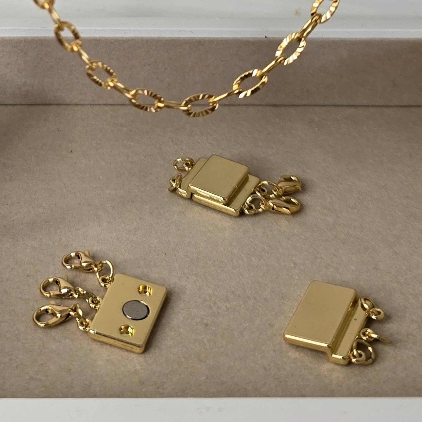 Magnetic Gold Necklace Layering Clasp