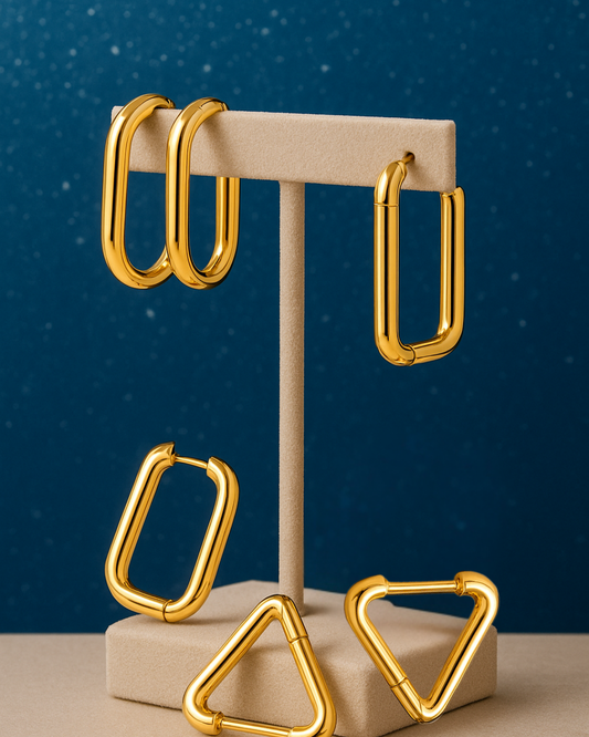 Comfort Geometric Hoops - Hypoallergenic and Waterproof